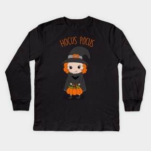 Cute Kawaii Witch Kids Long Sleeve T-Shirt